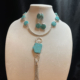 Turquoise Stone & Silver Wrapping Necklace