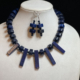 Lapis Stone & Glass Necklace