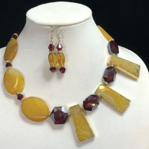 Asymmetric Red & Gold Statement