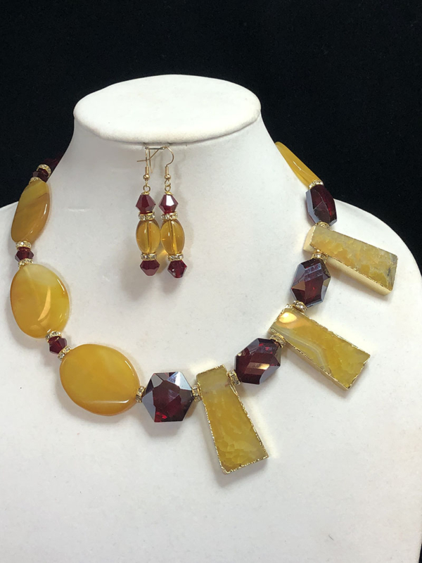 Asymmetric Red & Gold Statement