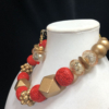 Chunky Asymmetric Red & Gold Statement