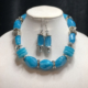 Chunky Aquamarine Acrylic Necklace